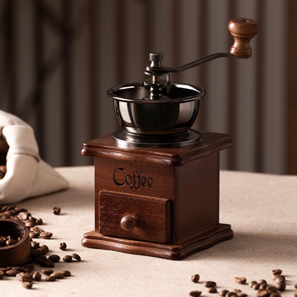 アンティーク調 手挽きコーヒーミル 手動式 手動ハンドル コーヒー豆 