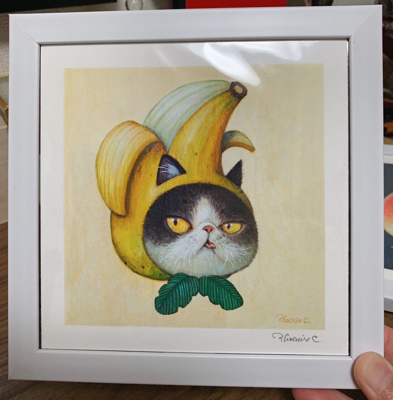 メルカリshops Catフルーツ シリーズ バナナ アートプリント 猫