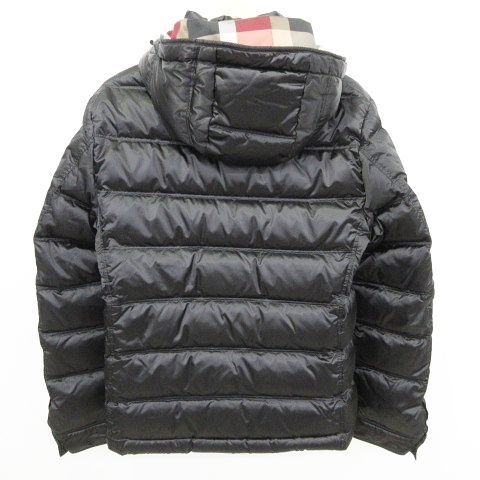 バーバリーブラックレーベル BURBERRY BLACK LABEL 美品 クレストブリッジ ダウンジャケット ノバチェック ジップアップ アウター  51F62-662-09 Lサイズ 黒 ブラック