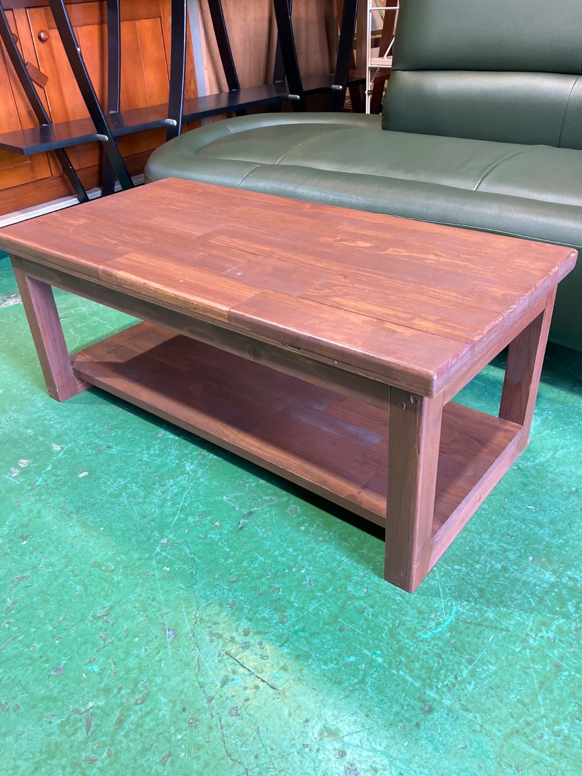 ローテーブル　テレビ台　センターテーブル　ウッド　木製　机　デスク　家具　インテリア　座卓　カントリー　アメリカン【倉庫前引き取り値下げあり‼️】