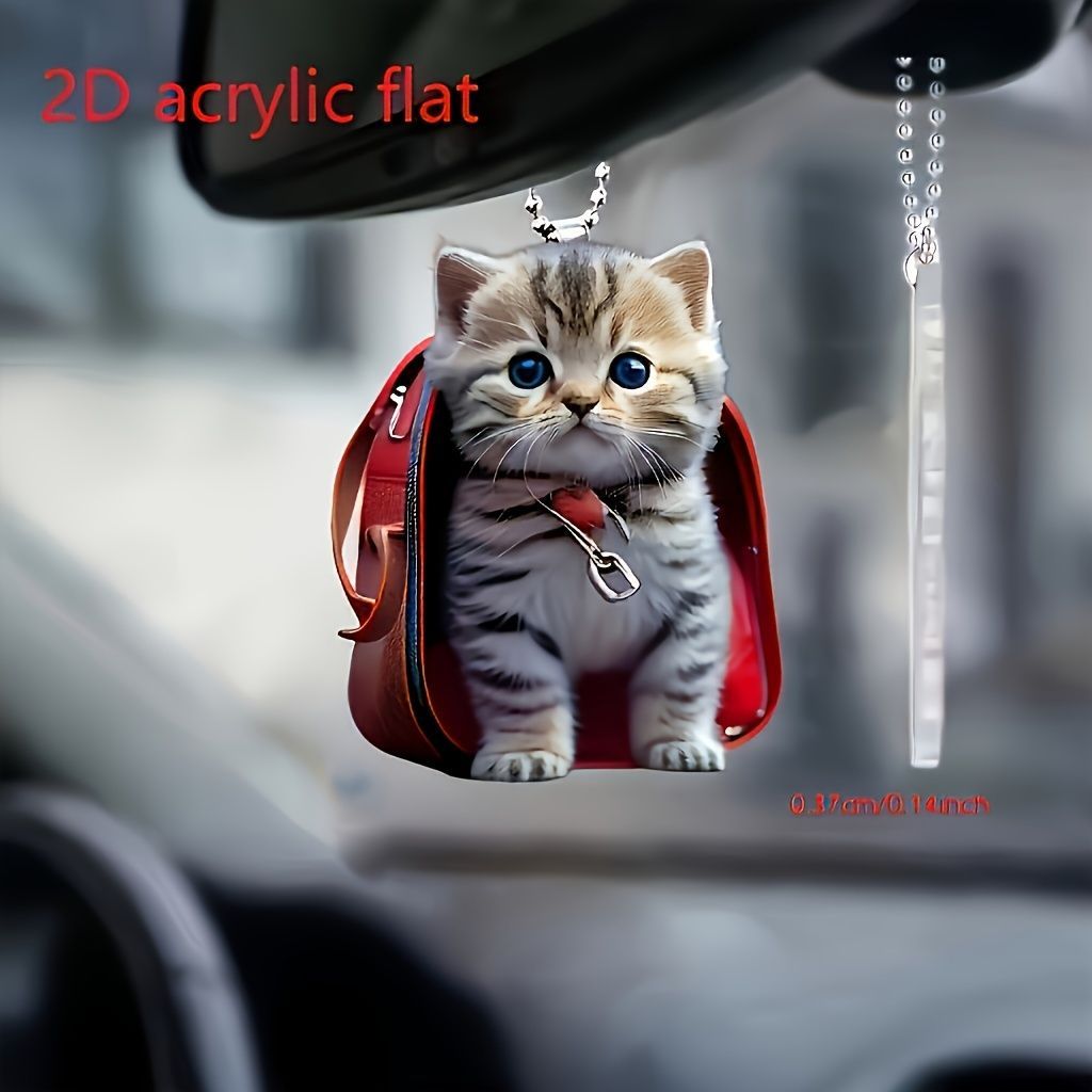 キーホルダー ねこ リュックサック かわいい 2D アクリル 8cm