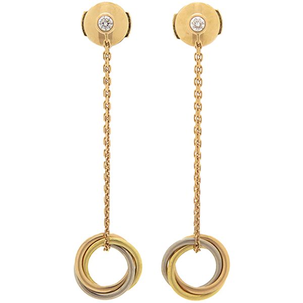 カルティエ Cartier ピアス トリニティ ダイヤ K18YG K18PG