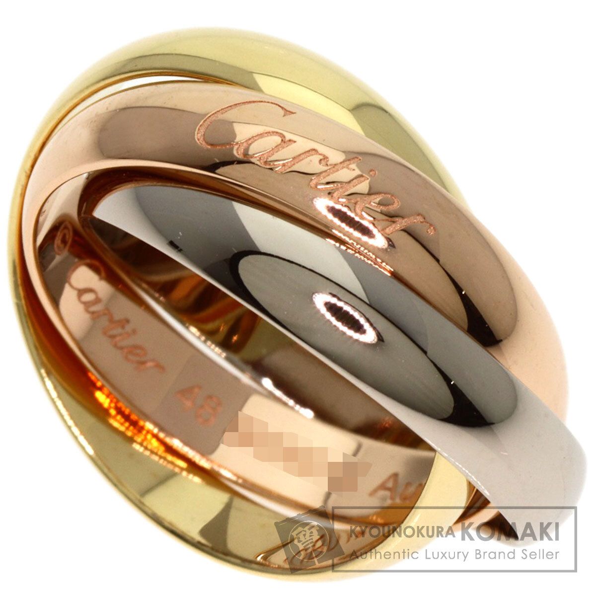 CARTIER カルティエ トリニティ MM 48 現行モデル リング 指輪 K18YG K18WG K18PG レディース