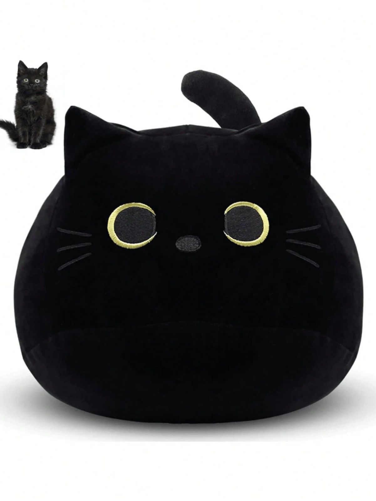 3サイズ かわいい 黒猫 ぬいぐるみ クッションドール やわらかい