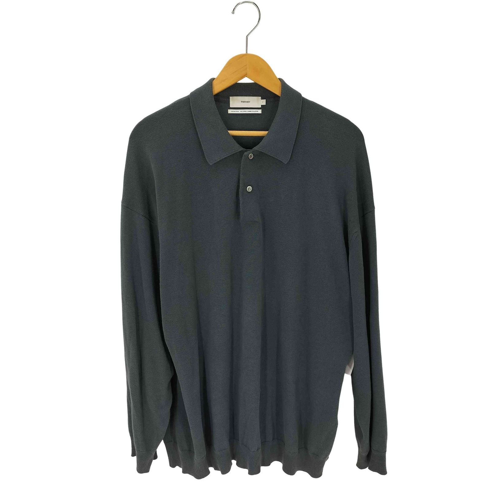 トップス graphpaper Suvin Oversized L/S Polo Graphpaper SUVIN COTTON OVERSIZED L/S POLO – NCNR WEB STORE