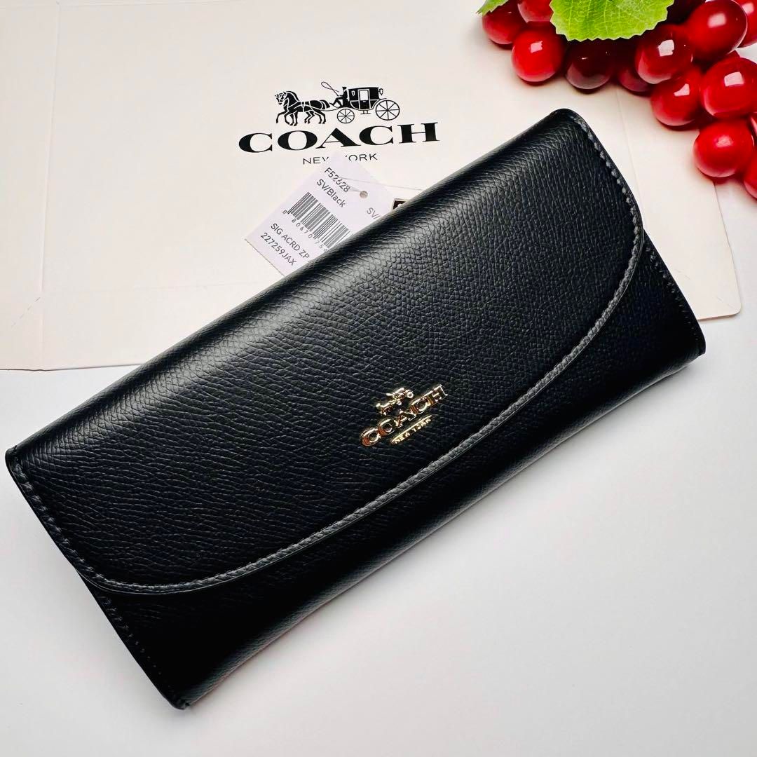 新品 COACH長財布 コーチレデイーズ長財布 ラグジュアリージオメトリック ブラック - メルカリ