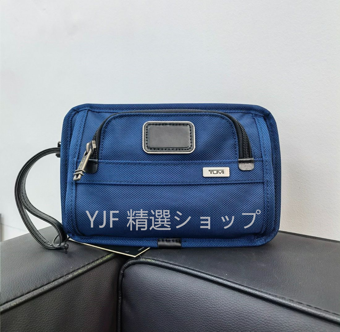 新品✨　TUMI　クラッチバッグ　ネイビーブルー　22104　おしゃれ　日常用　メンズバッグ　多機能　大容量