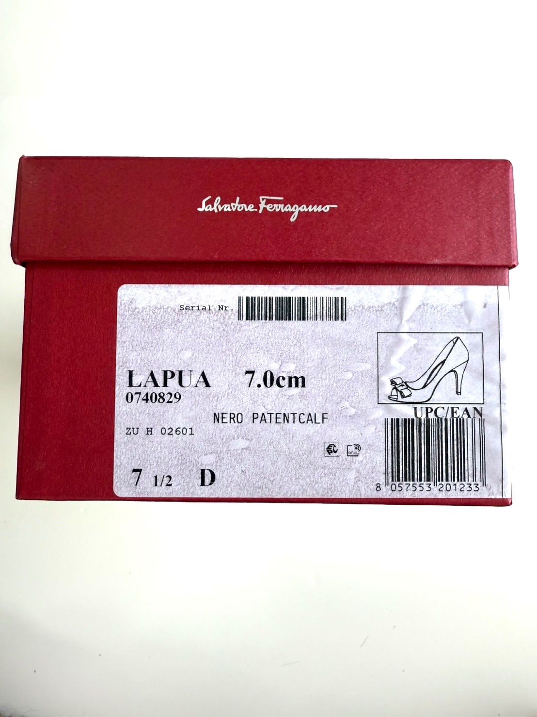【箱・保存袋付き】Ferragamo フェラガモ ヴァラリボン パテントレザー パンプス 7cmヒール 黒 7½D