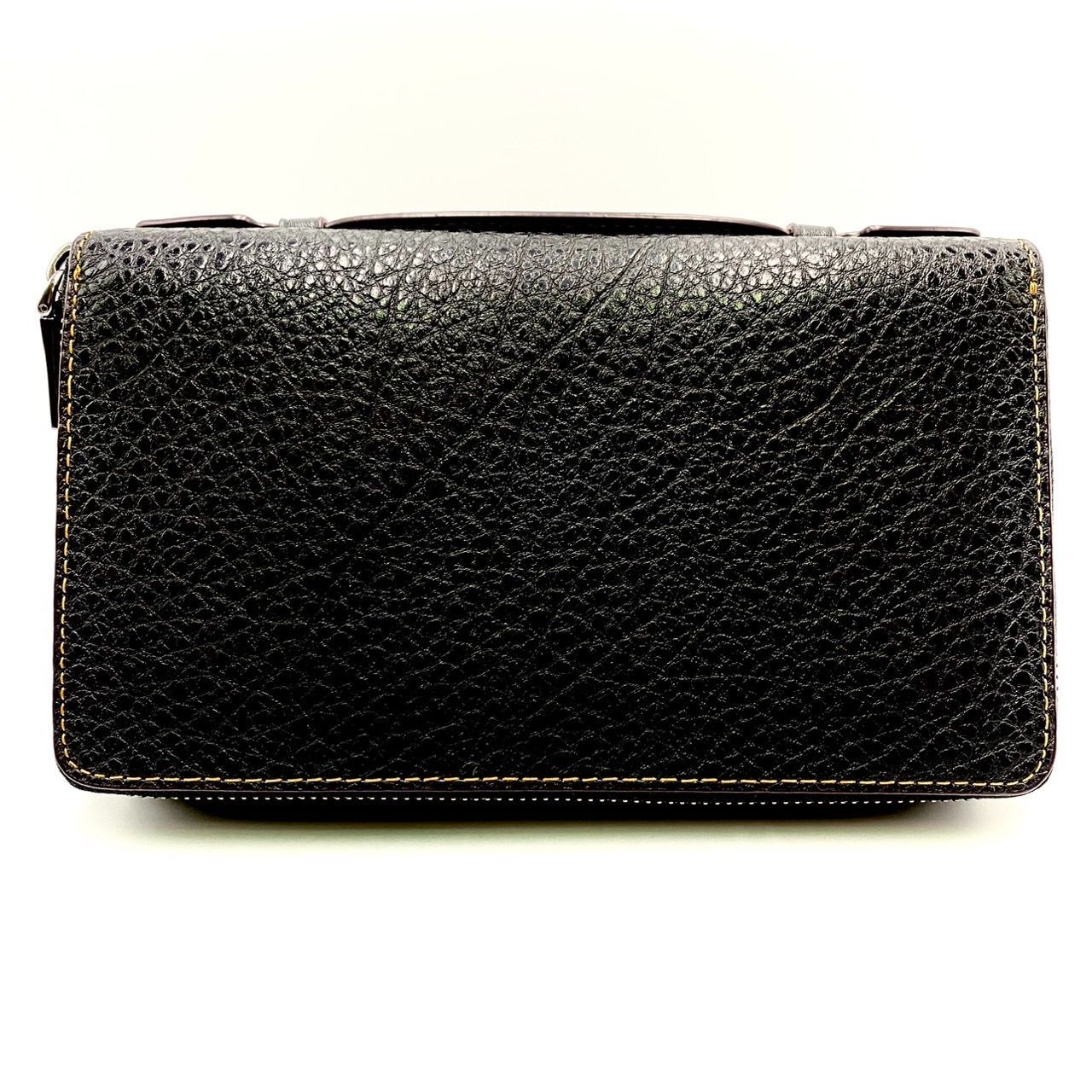 【極美品】コーチ オーガナイザー ダブルジップ クラッチバッグ レザー ブラック 極美品】コーチ オーガナイザー ダブルジップ クラッチバッグ レザー