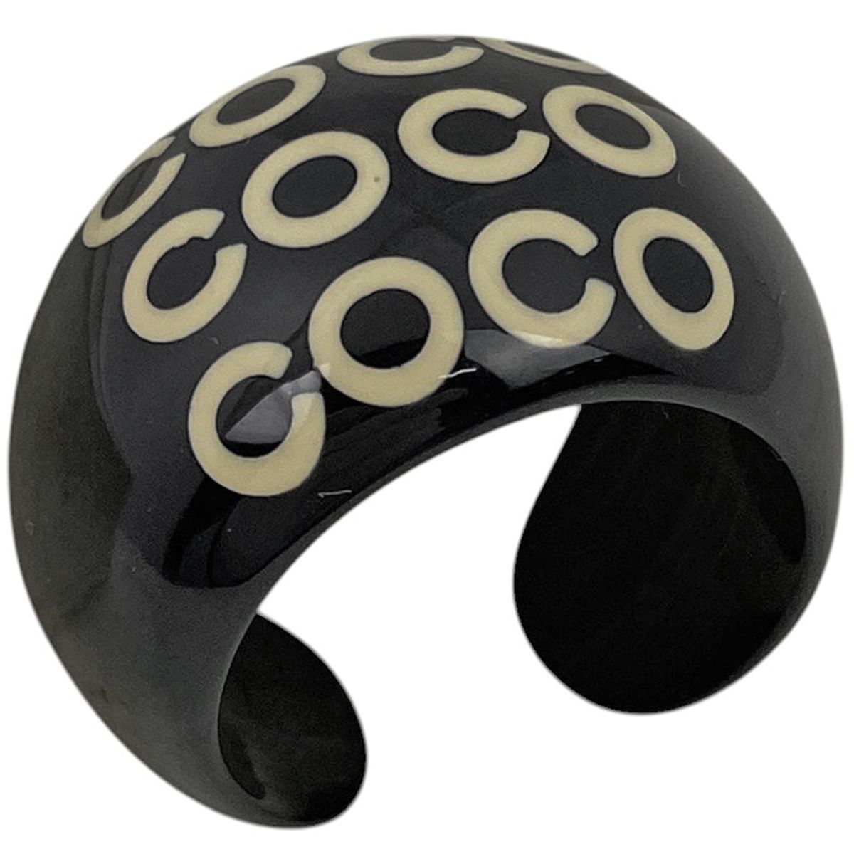 シャネル CHANEL ロゴ リング ココマーク COCO リング 12.5号 プラスチック ブラック レディース