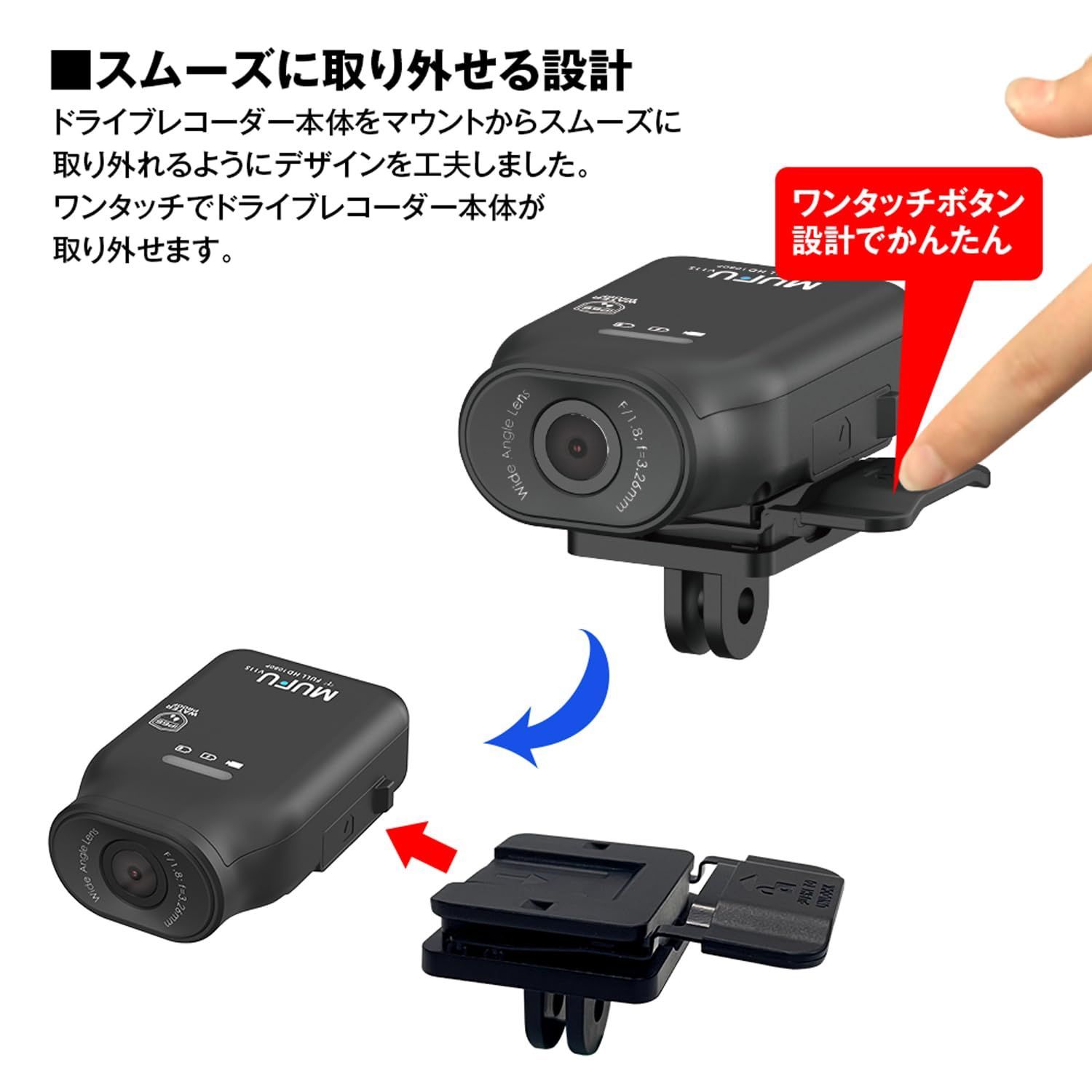 GoPro変換アダプター GoProアクセサリー装着マウント GoPro規格 マウント ブラケット MUFU MF-BDVR003専用アクセサリー MF-OP08