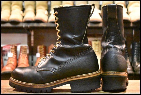 レッドウィング ロガー ブーツ ブラック スチールトゥ　9 1/2 D RED WING レッドウィング 2218 USA製 スチールトゥ ロガーブーツ