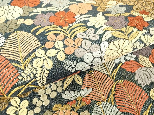 袋帯 よろけ縞に唐織 加工の良い品 正絹 AO-1356 平和屋着物◎佐賀錦 六通柄袋帯 更紗鳳凰華文 金銀糸 正絹 逸品