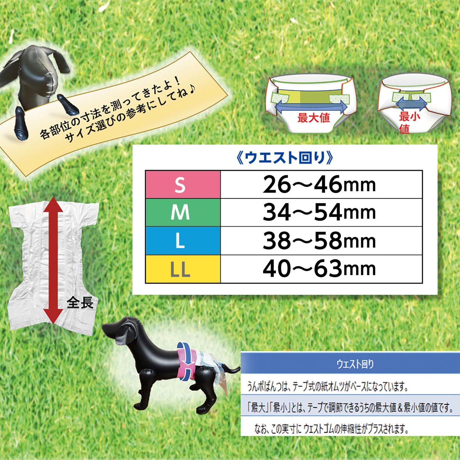 うんぽパンツMサイズ４０枚　犬用オムツ 楽天市場】うんぽパンツ 犬 おむつ 介護 おもらし シニア犬 老犬