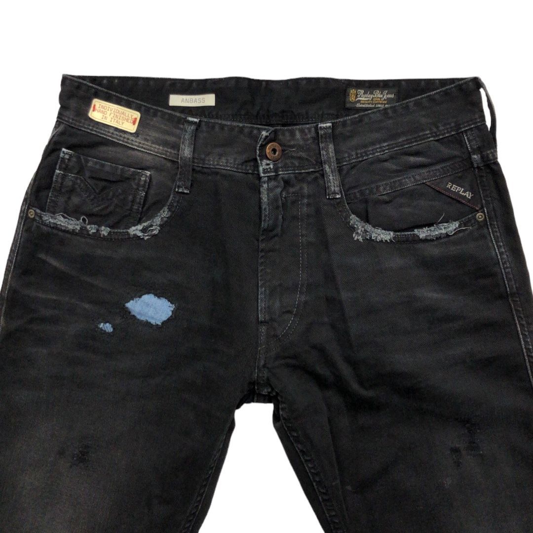USED*REPLAY/リプレイ/W31/L32/M相当/ヴィンテージダメージ加工デニム 