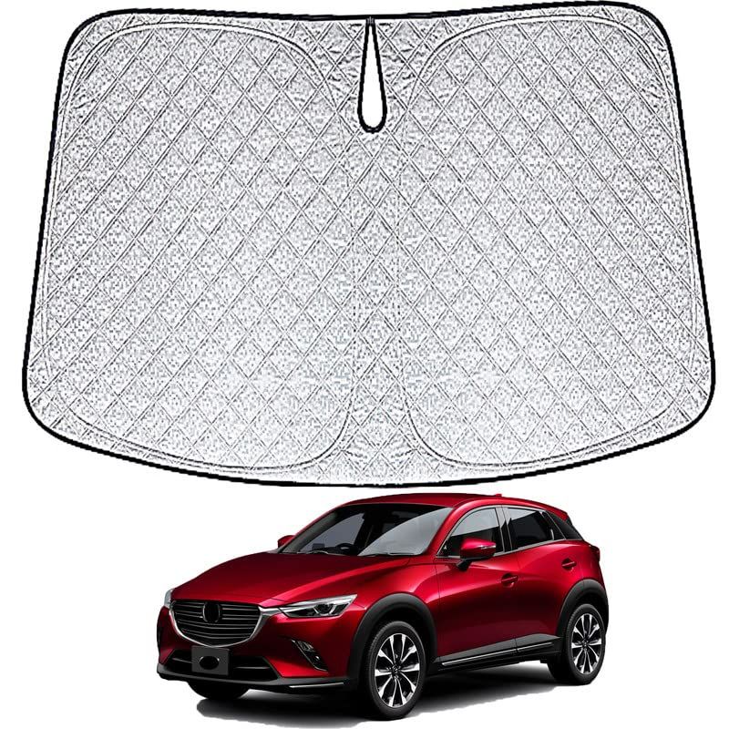マツダ との互換性あり CX-3 フロントサンシェード DKLFW/DKLAW/DKEFW 日よけ シェードカーテン フロントガラス 車 サンシェード フロント 折りたたみ 軽自動車サンシェード 遮光 断熱 軽量 かっこ