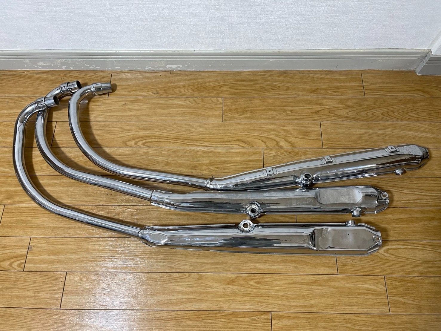 当時物 ホンダ 本田 HM300 初期 CB750 フォア フォアー マフラー 3本 ジャンク