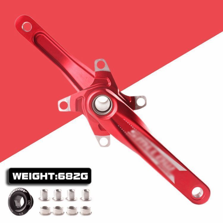 自転車クランク 170mm BCD 104mm 超軽量 アルミニウム クランクセット 4つ正方形穴 ブラック bc044