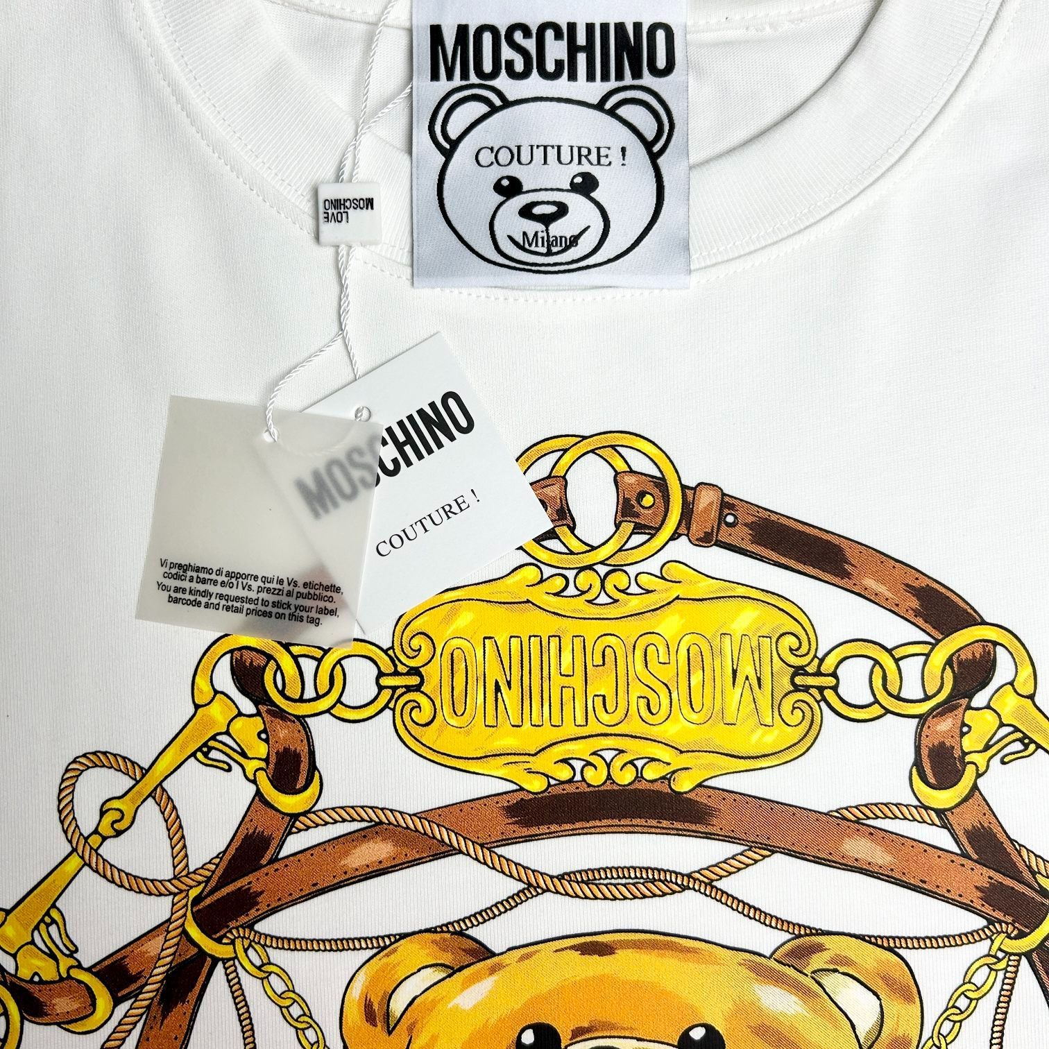 Moschino モスキーノ 半袖 Tシャツ くま テディベア ロゴ レディース メンズ ファッション春夏 MOSCH09 - メルカリ