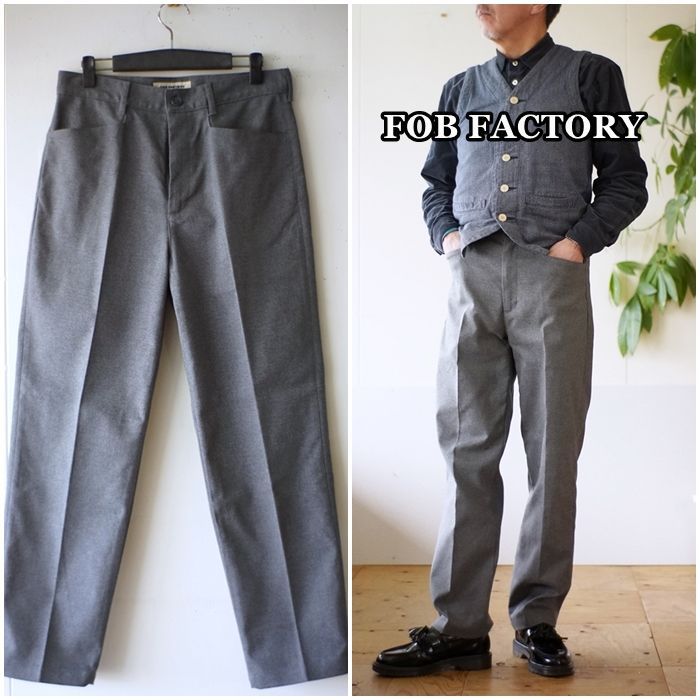 FOB FACTORY エフオービーファクトリー f0529 ワイドトラウザーパンツ 