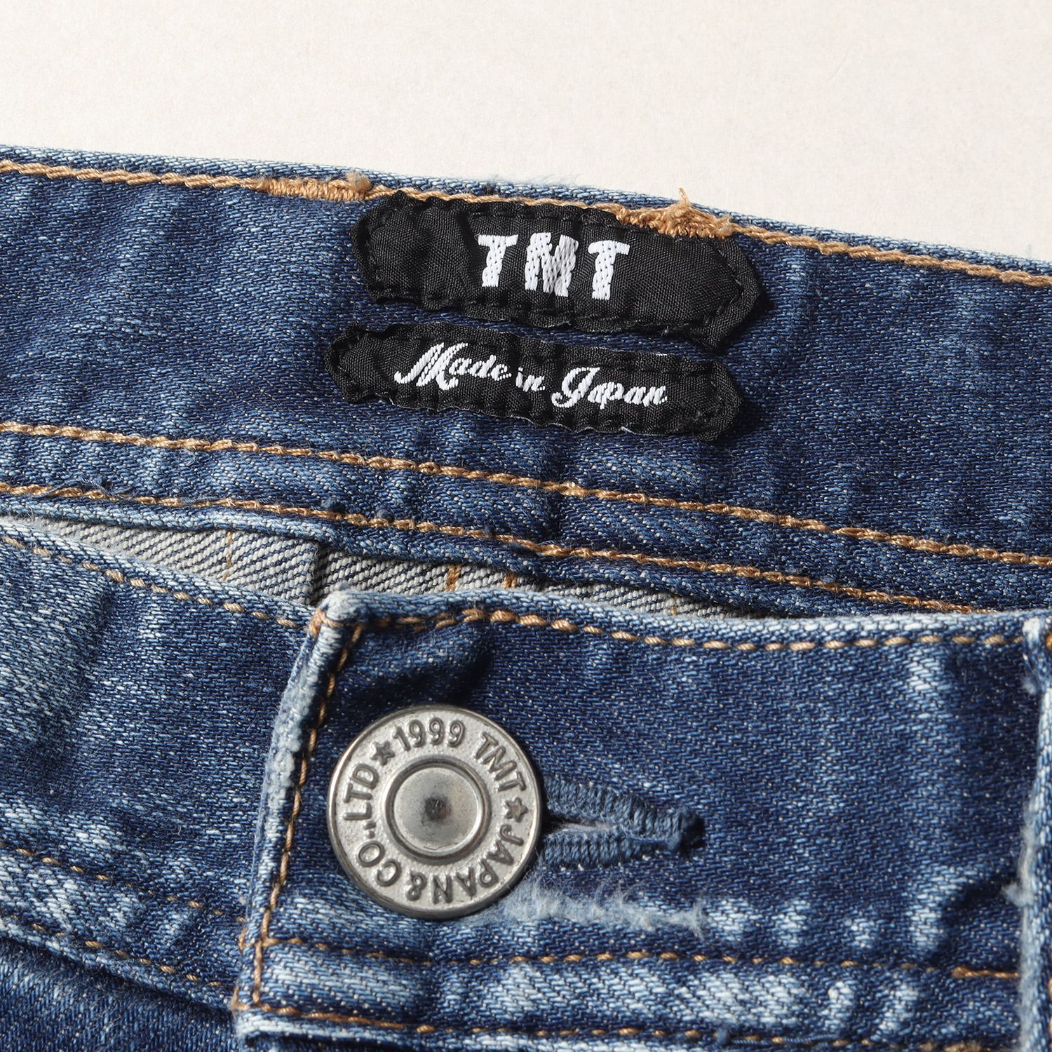 TMT ティーエムティー パンツ ヴィンテージ加工 ストレッチ スリム