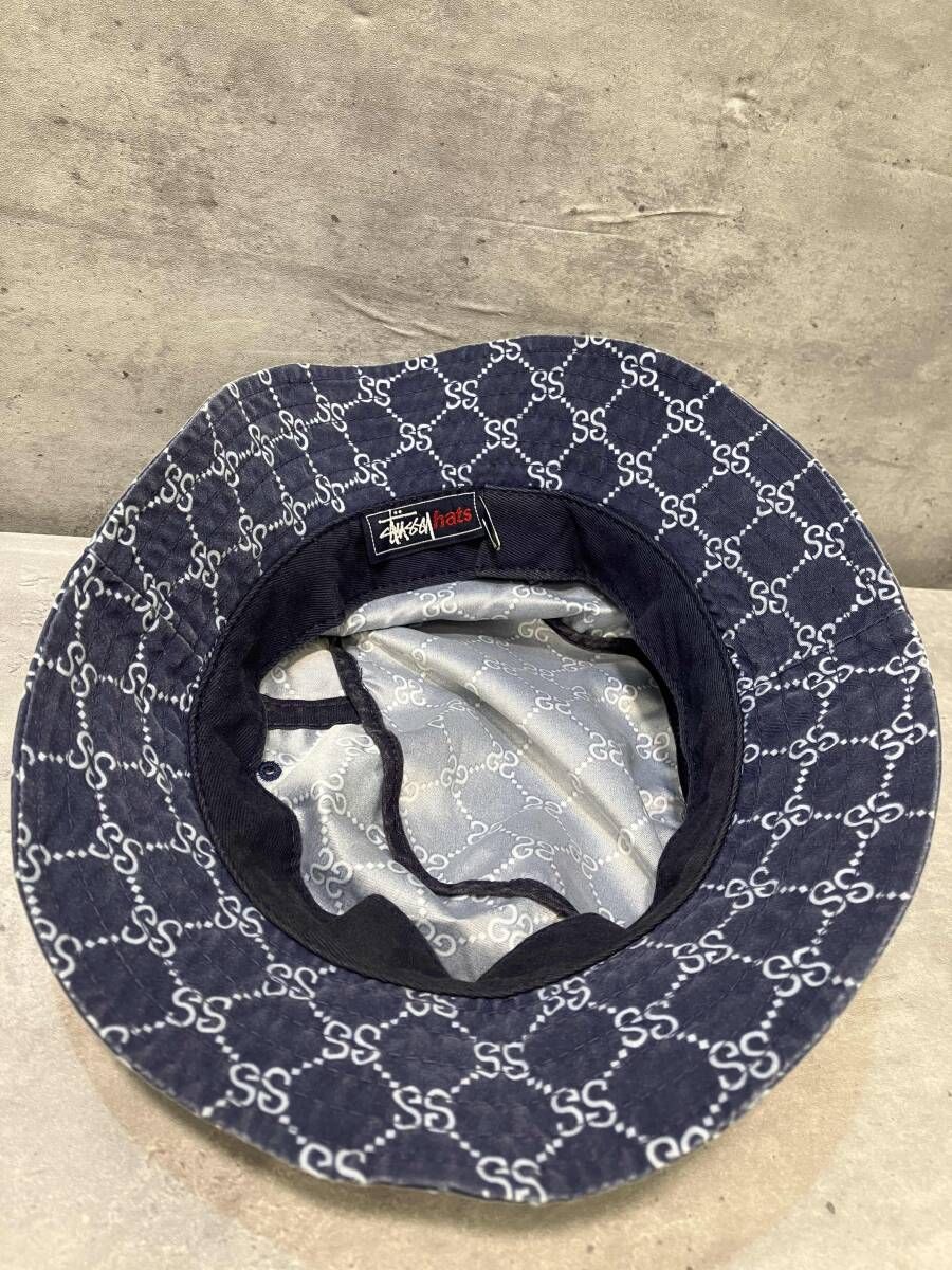  STUSSY monogram buckethat モノグラムバケットハット ネイビー ホワイト ステューシー その他 帽子
