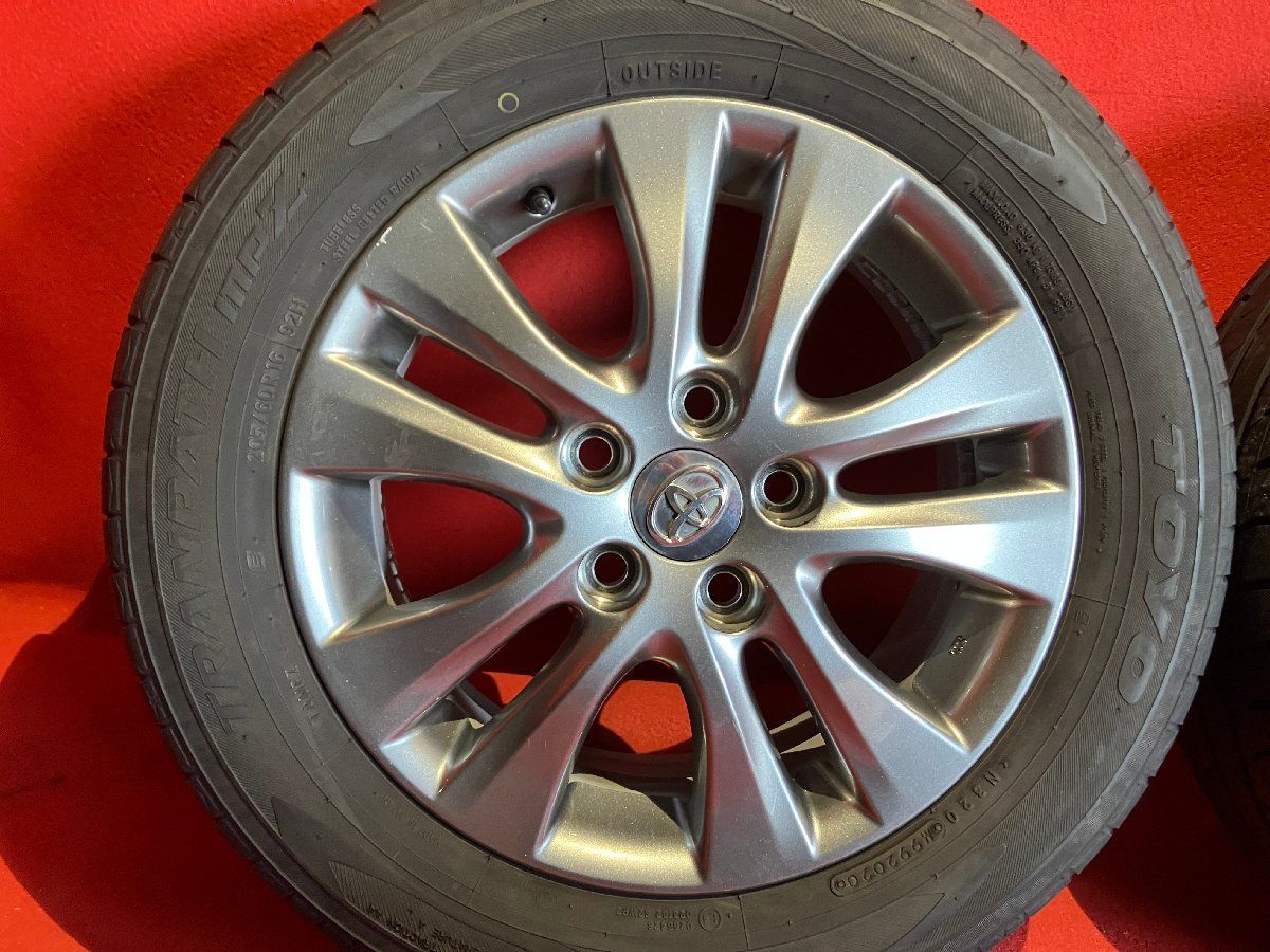 中古サマータイヤホイールセット 【 TOYO MPZ 205/60R16 16x6.0+50 114.3-5H】 [トヨタ 70系 ノア純正] 4本SET