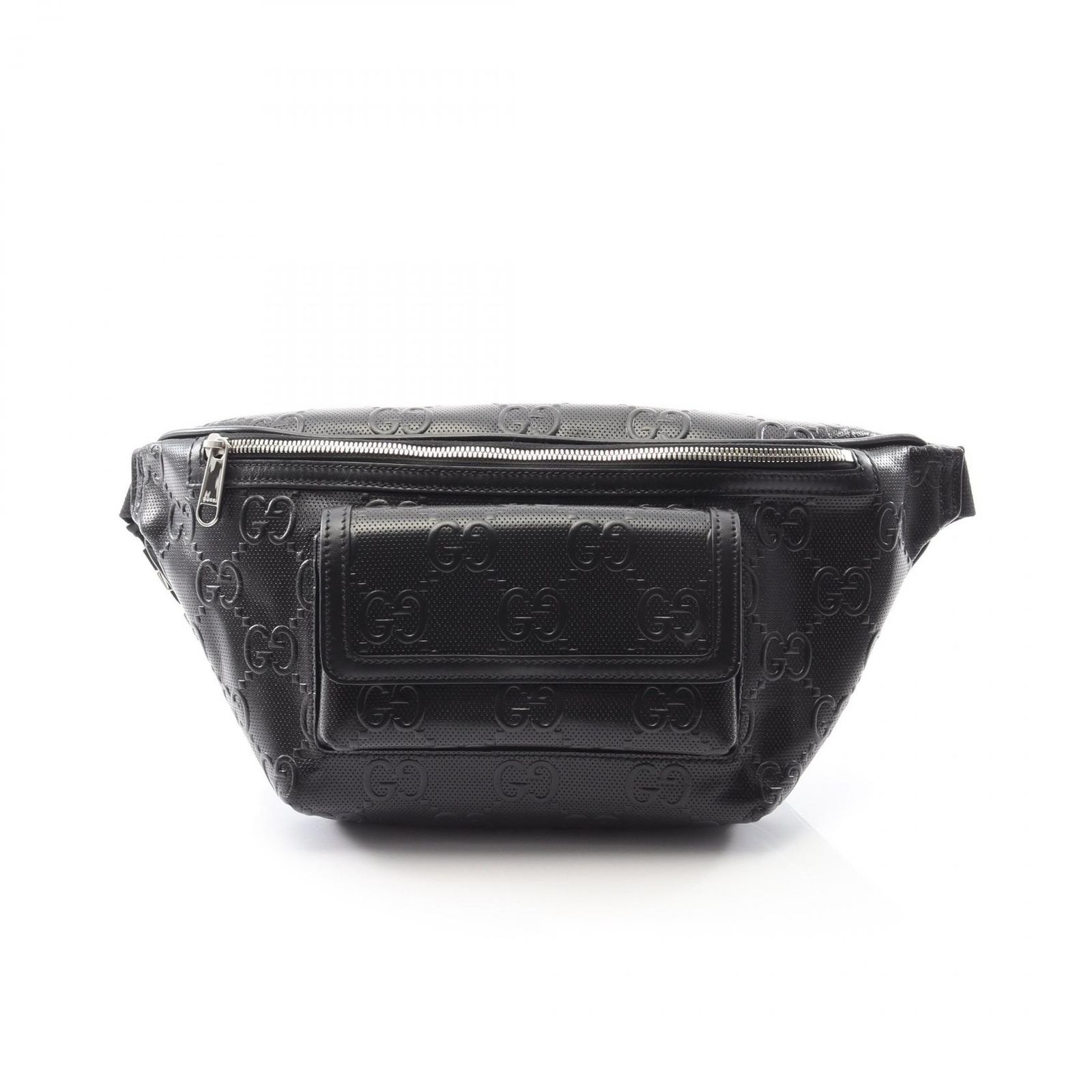 グッチ GUCCI ウエストバッグ ボディバッグ GGエンボス 645093 ブラック レザー GGエンボス ベルトバッグ ユニセックス Used A