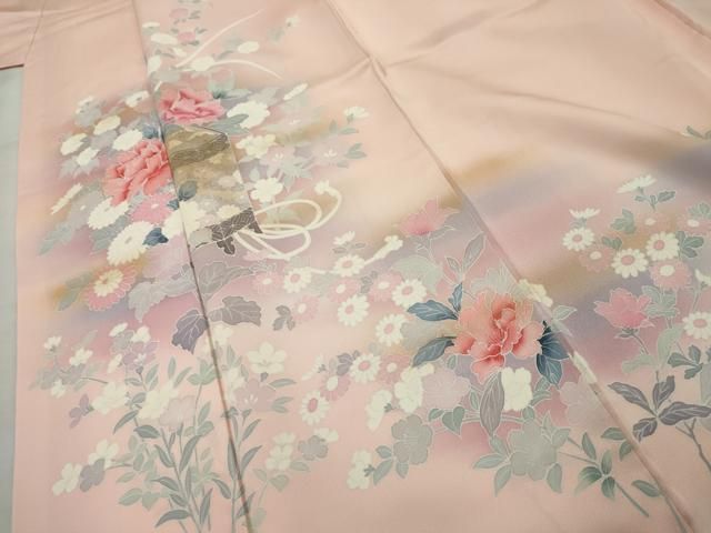 平和屋着物○訪問着 友禅 作家物 枝花文 暈し染め 正絹