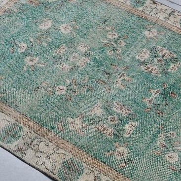 トルコヴィンテージラグ グリーン