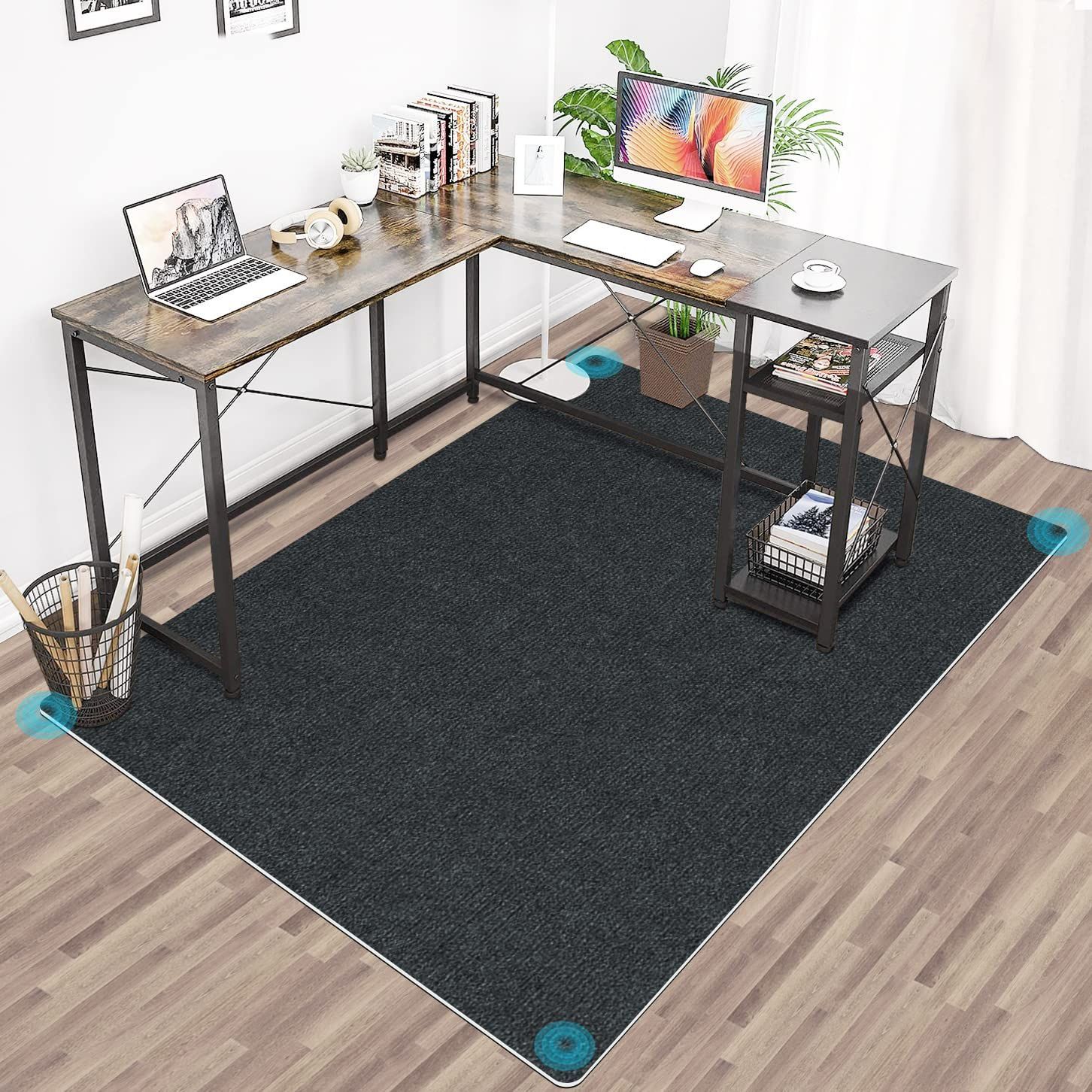 【数量限定】チェアマット カーペット 黒 100 140cm 椅子 マット 床 保護マットHriiiiya pcチェア マット デスクマット 椅子 厚さ4 mm 床保護マット椅子 マット椅子の下に敷くマットキズ防止 凹み防止 床保護シートズレない 滑り止め 丸