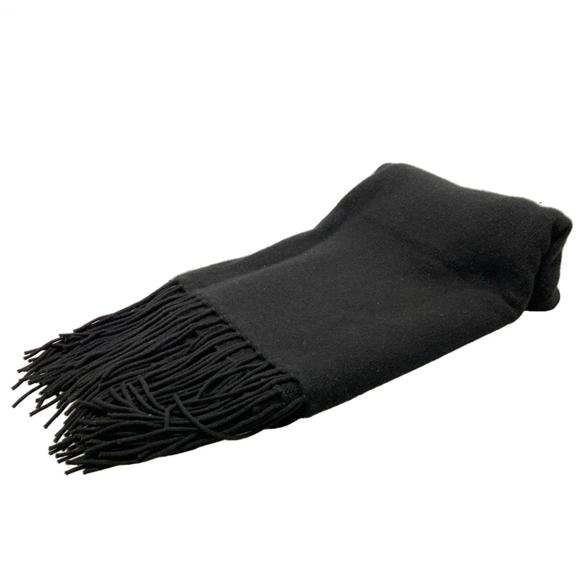 HERMES マフラー カシミア ウール ブラック