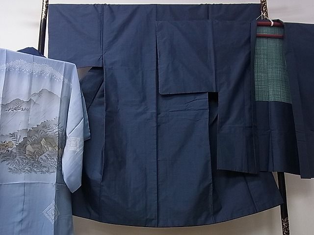 平和屋1□男性 本場大島紬 アンサンブル・長襦袢セット 80亀甲 逸品 