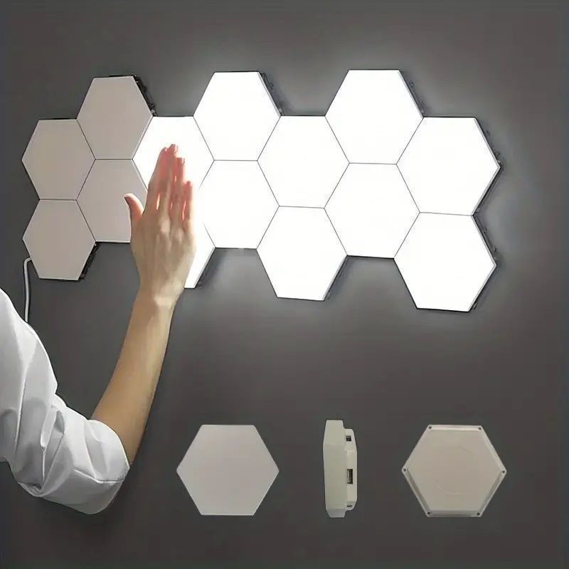 ウォールライト 夜間ライト付き タッチコントロール 六角形 LED タッチライト 壁面ライト 照明 廊下照明
