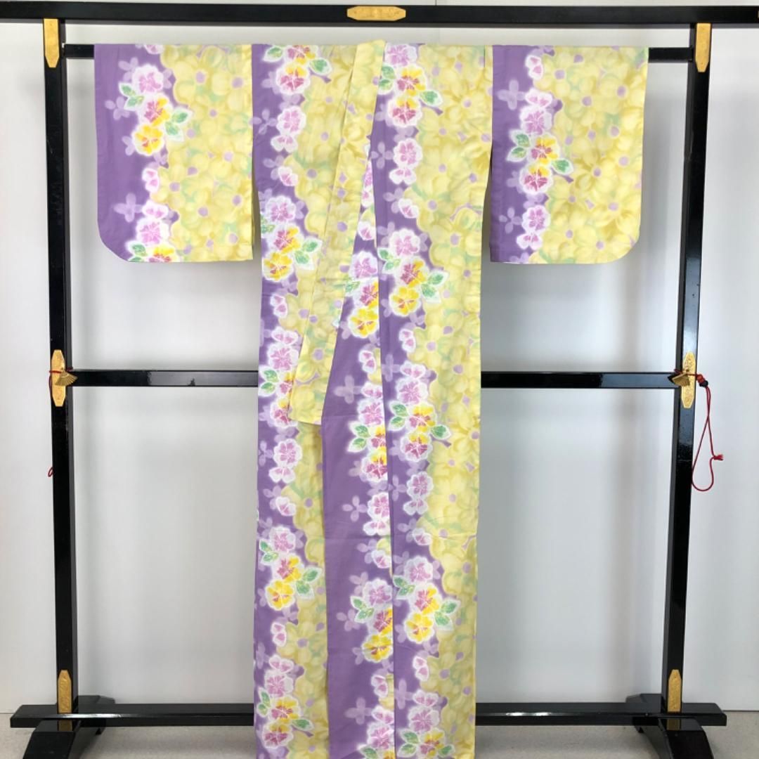 夏着物 浴衣 ナカノヒロミチ 花模様 暈し 紫色 K-5133 夏着物 浴衣 ナカノヒロミチ 花模様 暈し 紫色 K-5133 - メルカリ