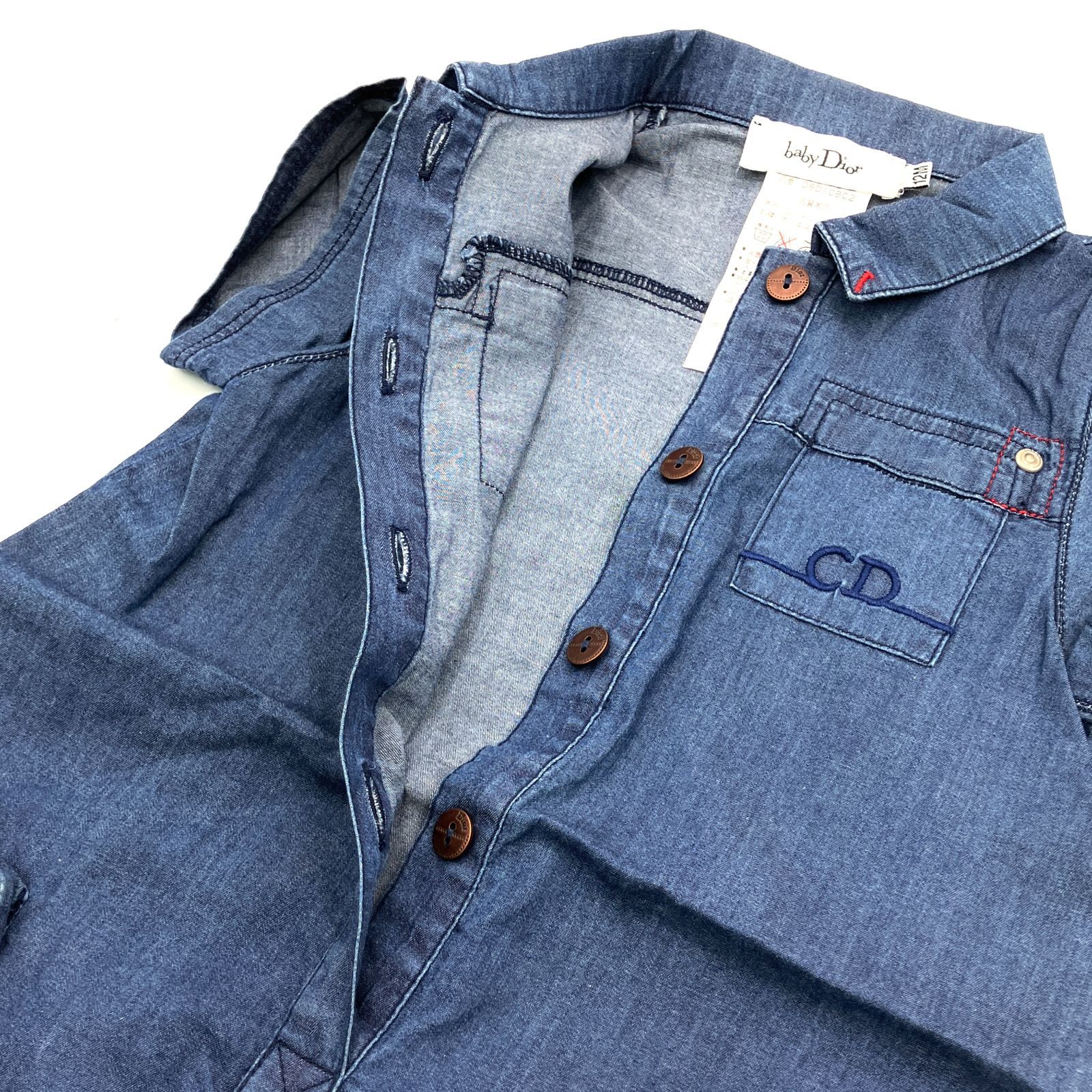 baby Dior ロンパース 12m babydior ロンパース ダウン 水色 ファー