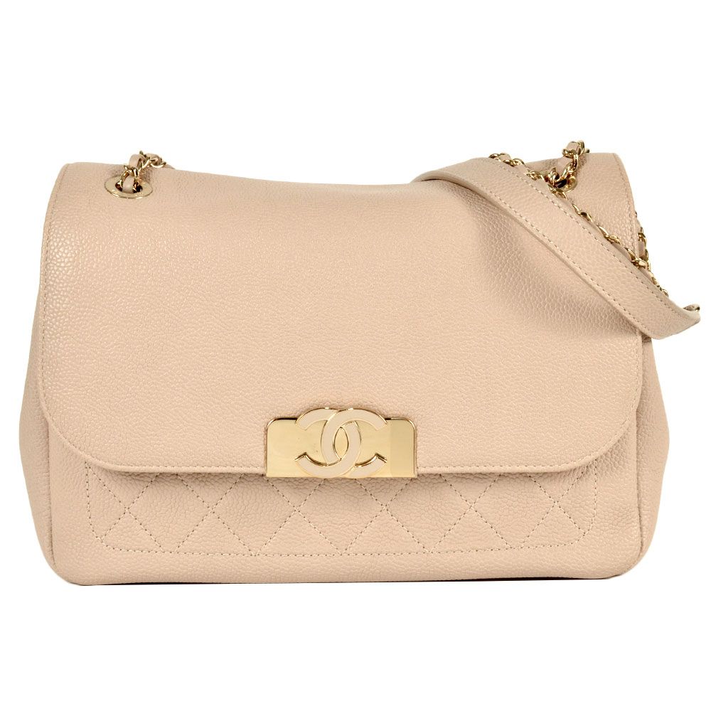 シャネル CHANEL ショルダーバッグ キャビアスキン ベージュ 24 シャネル CHANEL ショルダーバッグ キャビアスキン ベージュ 24