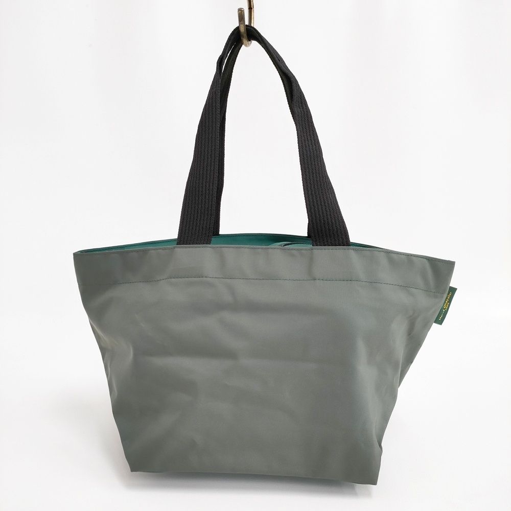 【美品】　エルベシャプリエ　グリーン×グレー　ナイロントート Herve Chapelier 1028N ナイロン舟型ショルダーML フランス製