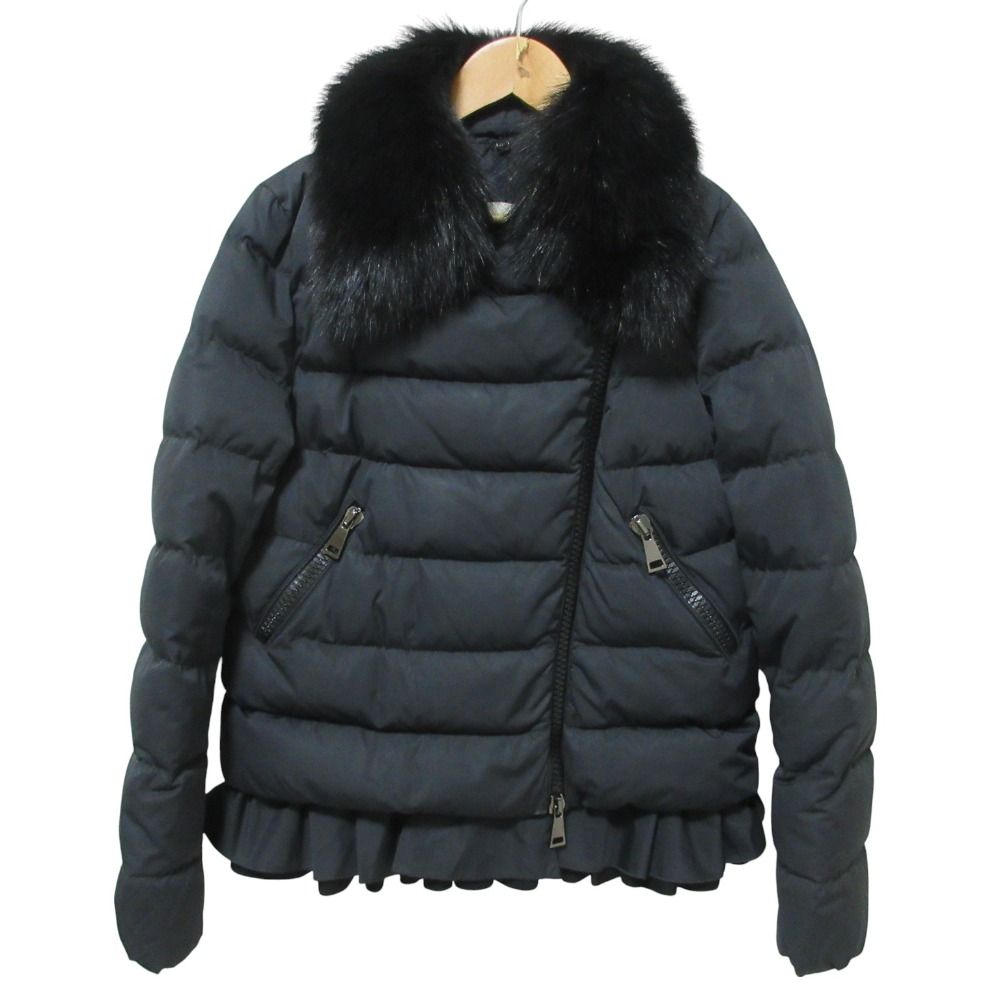 MONCLER ブラック 裾フリルジャケット BELLEUSE クリーニング済 MONCLER モンクレール CHENONCEAU 裾フリル ダウン