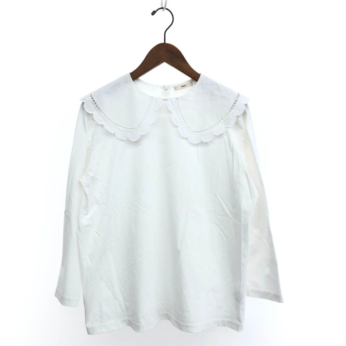 yori ヨリ スカラップカラーロンTee YR2211-137AW-6 ホワイト 