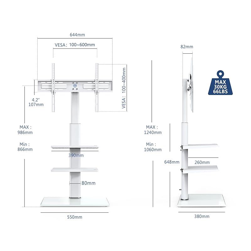 32～60インチ対応 2枚棚付き
