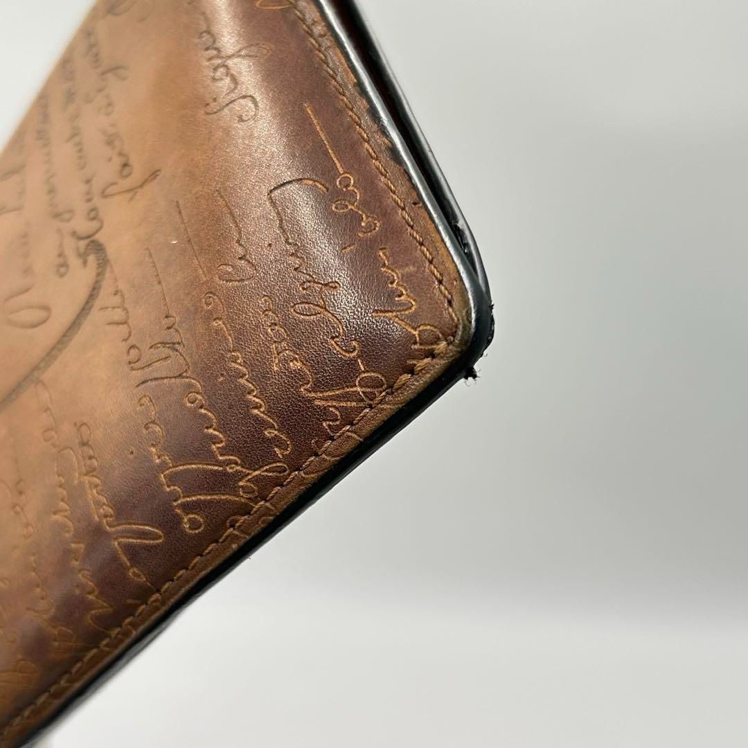 Berluti ベルルッティエベネ 二つ折り長財布カリグラフィ グリーン系