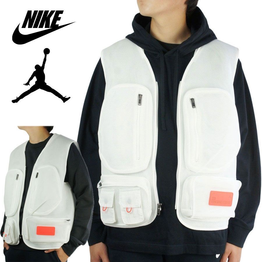 ジョーダン23 エンジニア メッシュベスト NIKE ナイキ JORDAN 23 ENGINEERED SPACER MESH VEST ホワイト  メンズ バスケ 白 オレンジ 蛍光