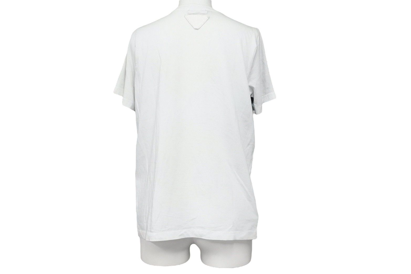 PRADA プラダ 半袖Ｔシャツ スパンコール ビジュー付 Tシャツ ネイビー ホワイト コットン 美品  50083