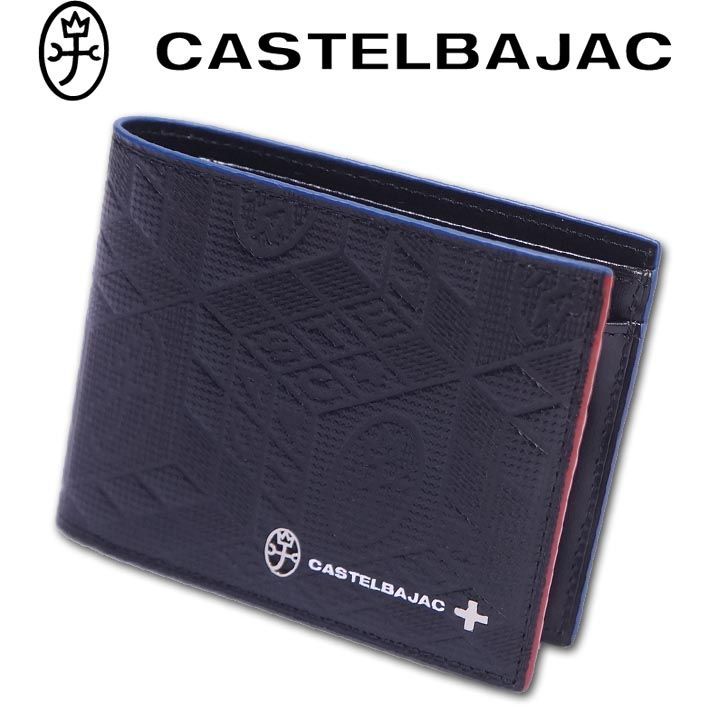 カステルバジャック CASTELBAJAC 牛革 二つ折り財布 タタン メンズ ブラック 黒 本革 レザー