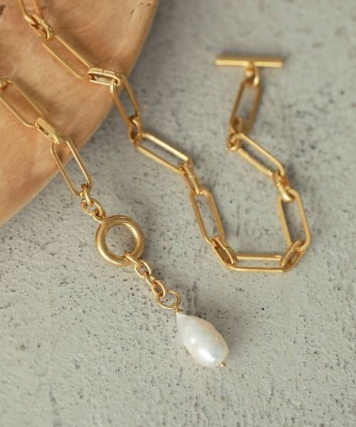 トゥデイフル todayful パールチャーム付き ゴールドチェーンブレスレット トグルクラスプ仕様 アクセサリー レディース GOLD X295