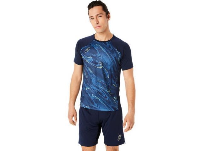 asics アシックス SS TOP ミッドナイト 3XL 2101A239 405 | 衣類 服 ウエア ウェア スポーツ 運動 男性 紳士服 メンズ トップス Tシャツ カットソー 半袖 ハーフスリーブ 部活 練習 サッカー 軽量 吸汗 