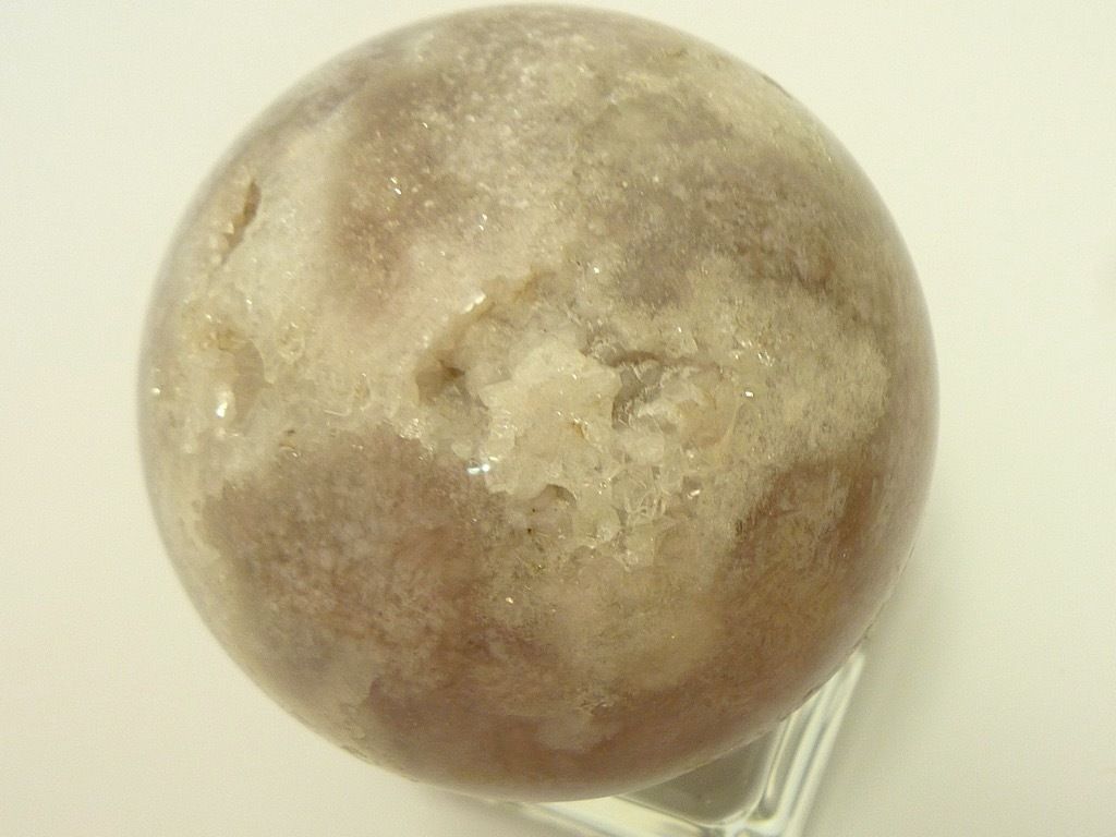 フラワーアゲート 桜瑪瑙 笑口 瑪瑙 メノウ めのう スフィア 球体 水晶 透明結晶 願望実現 子宝 神秘 霊性 叡智 信頼 高貴 慈悲 威厳_U12