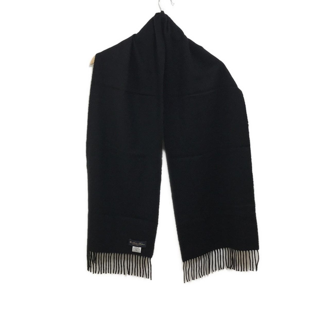 極美品 Brooks Brothers × piacenzaカシミアストールBK