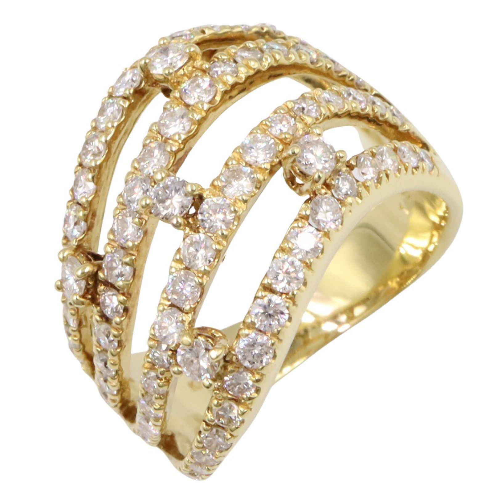 ジュエリー JEWELRY リング 指輪 ダイヤモンド リング ﾀﾞｲﾔ 8.5g 15 K18 イエローゴールド ダイヤモンド リング レディース Used A